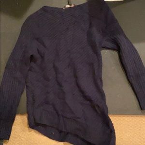 Like new navy asymmetrical BCBG sweater